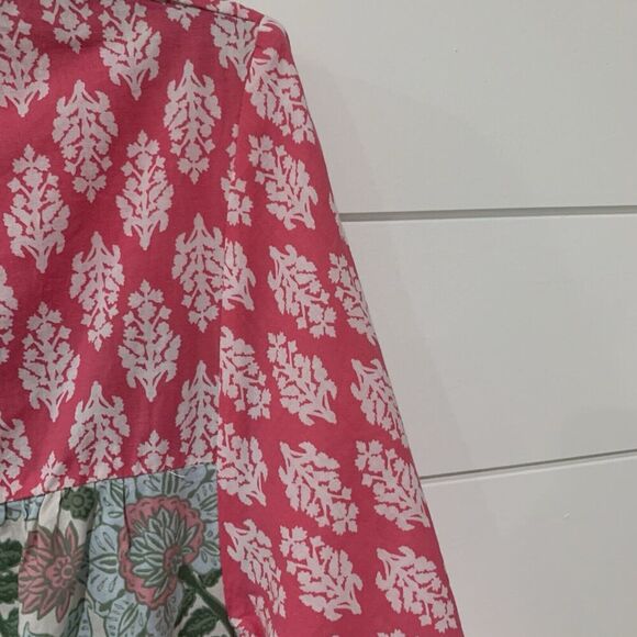 Zara | Midi Dress Floral Button Front V Neck Short Sleeve- Size Small - Picture 6 of 11